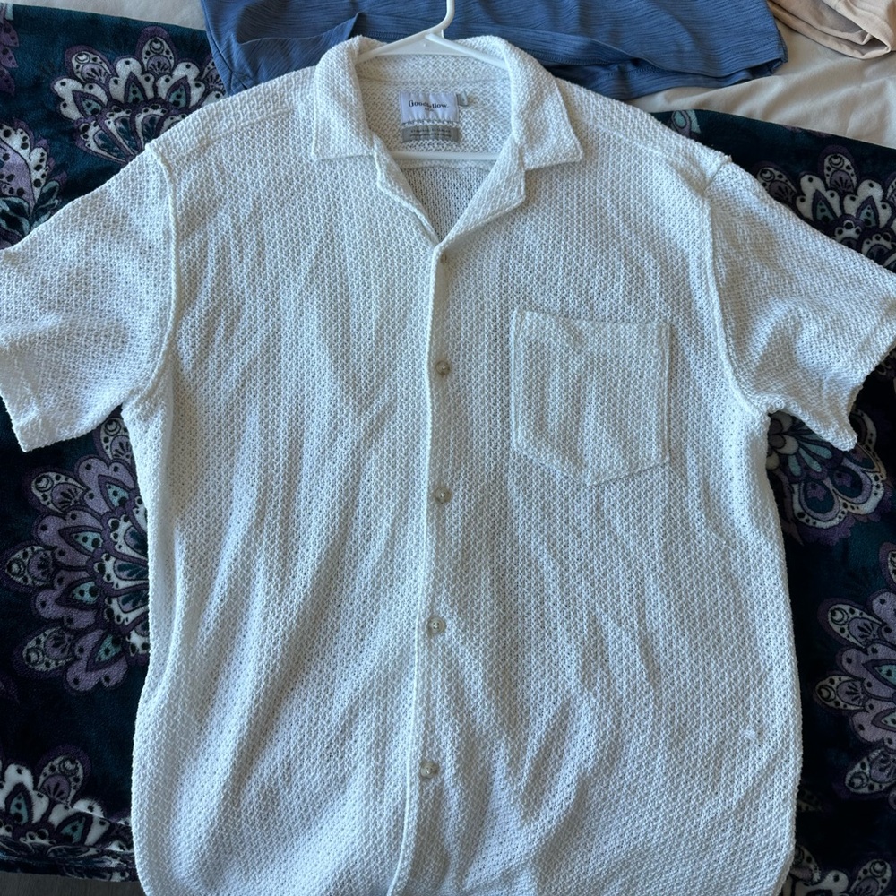 Goodfellow & Co White Textured Casual Shirt
